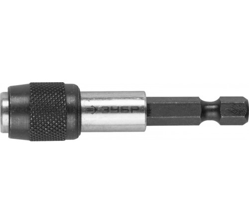 26715-60 Адаптер ЗУБР Эксперт, 60мм,  магнитный для бит, фиксатор, держатель для направления