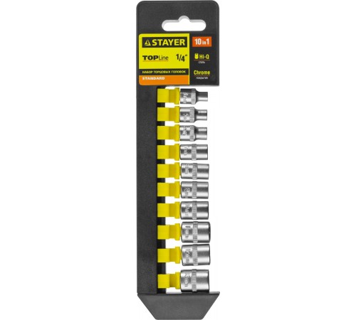 STAYER  RSS 10S, 10 предм., (1/4"), набор торцовых головок (27758-H10)