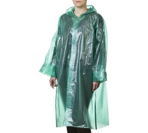 11610 Плащ-дождевик STAYER полиэтиленовый, зеленый цвет, S-XL