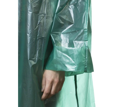 11610 Плащ-дождевик STAYER полиэтиленовый, зеленый цвет, S-XL