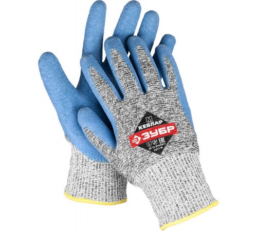 Перчатки ЗУБР для защиты от порезов с рельефным латексным покрытием, размер XL 11277-XL