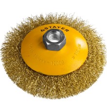 35133-115 Щетка коническая для УШМ STAYER PROFESSIONAL,  витая стальная проволока 0,3мм, 115ммхМ14