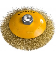 35133-125 Щетка коническая для УШМ STAYER PROFESSIONAL,  витая стальная проволока 0,3мм, 125ммхМ14