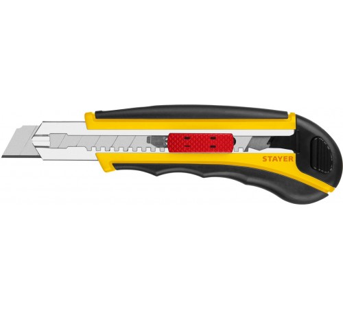09165_z01 Нож STAYER HERCULES-18, 3 сегмент. лезвия 18мм, с авозаменой и автостопом