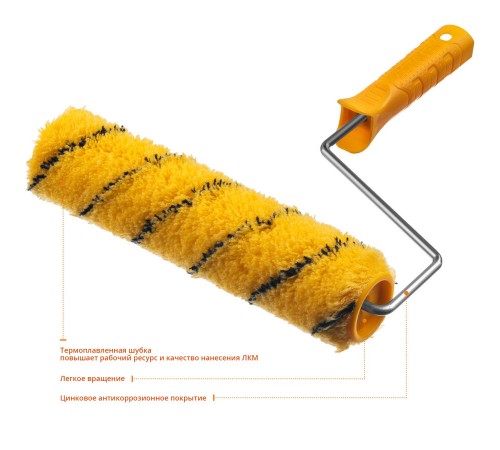 Валик малярный STAYER DUALON 40х240мм, бюгель 6мм, ворс 12мм, полиакрил, все виды ЛКМ 03184-24_z02