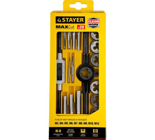 28012-H20 Набор метчиков и плашек STAYER Maxcut 20 предметов