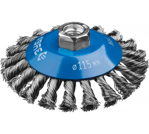 35269-115_z02 Щетка коническая для УШМ ЗУБР ПРОФЕССИОНАЛ,  0,5мм,115ммхМ14