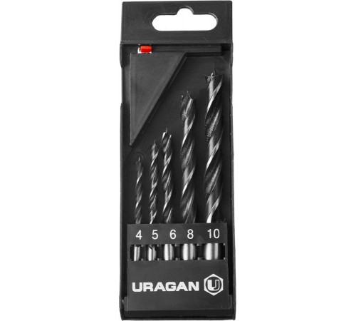29419-Н5 Набор спиральных сверл по дереву URAGAN 4-5-6-8-10 мм