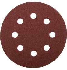 ЗУБР 8 отв., Р60, 125 мм, 5 шт., круг шлифовальный универсальный, абразивная бумага на велкро основе 35562-125-060 Мастер