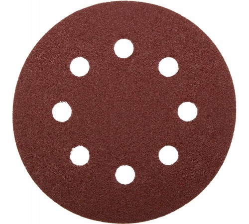ЗУБР 8 отв., Р60, 125 мм, 5 шт., круг шлифовальный универсальный, абразивная бумага на велкро основе 35562-125-060 Мастер