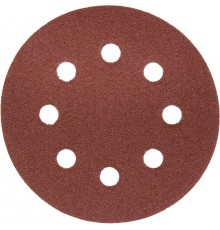 ЗУБР 8 отв., Р80, 125 мм, 5 шт., круг шлифовальный универсальный, абразивная бумага на велкро основе 35562-125-080 Мастер
