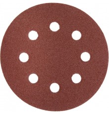 ЗУБР 8 отв., Р100, 125 мм, 5 шт., круг шлифовальный универсальный, абразивная бумага на велкро основе 35562-125-100 Мастер