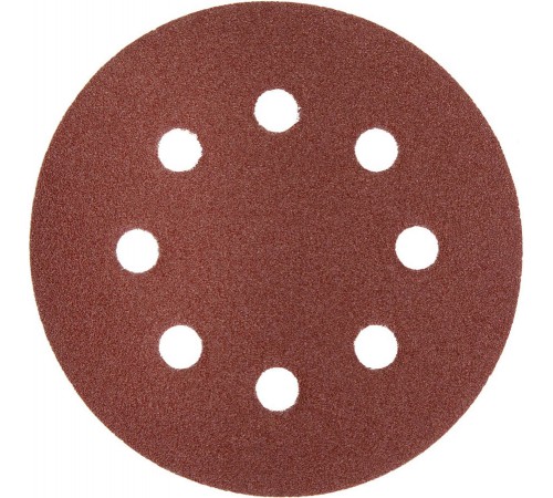 ЗУБР 8 отв., Р100, 125 мм, 5 шт., круг шлифовальный универсальный, абразивная бумага на велкро основе 35562-125-100 Мастер