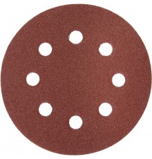 ЗУБР 8 отв., Р120, 125 мм, 5 шт., круг шлифовальный универсальный, абразивная бумага на велкро основе 35562-125-120 Мастер