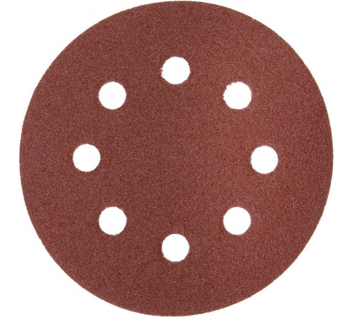 ЗУБР 8 отв., Р120, 125 мм, 5 шт., круг шлифовальный универсальный, абразивная бумага на велкро основе 35562-125-120 Мастер
