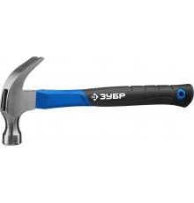 20235-450_z01 Столярный молоток-гвоздодер ЗУБР с фиберглассовой рукояткой,кованный,450г, Проф.