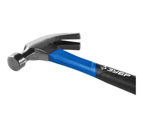 20235-450_z01 Столярный молоток-гвоздодер ЗУБР с фиберглассовой рукояткой,кованный,450г, Проф.