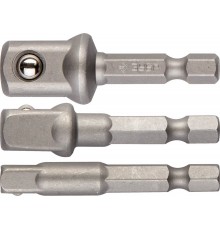 26756-Н3 Набор ЗУБР ЭКСПЕРТ: Адаптеры для торцевых головок, E1/4-1/4.E1/4-3/8.E1/4-1/2. 3пр,