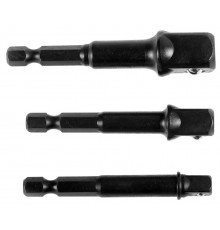 26775-H3 Набор адаптеров KRAFTOOL EXPERT для торцевых головок 1/4, 1/2, 3/8, 65мм, 3 предмета