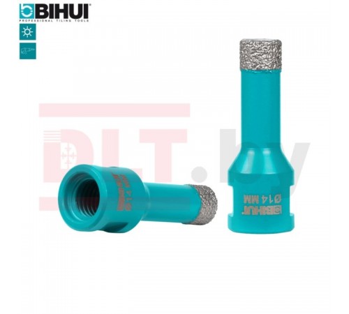 Коронка алмазная по керамограниту BIHUI, 14мм (вакуумная пайка), арт.DBDF14