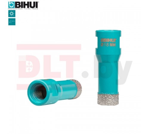 DBDF18 Коронка алмазная по керамограниту BIHUI, 18мм, вакуумная пайка