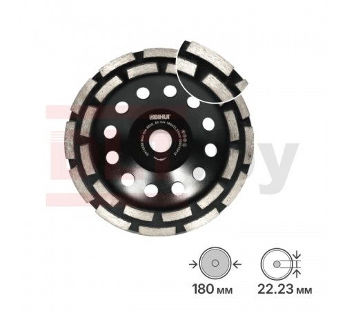 Алмазный шлифовальный диск (алмазная чашка) BIHUI DUAL-ROW MAX 180мм, арт.DCWD7