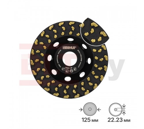 Алмазный шлифовальный диск (алмазная чашка) BIHUI TURBO CUP 125мм, арт.DCWS5