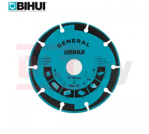 Алмазный диск BIHUI GENERAL 125х1,4х22,23мм, универсальный, арт.DSBM125