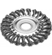35120-125 Щетка дисковая для УШМ STAYER,жгутированная стальная проволока 125мм х 22мм