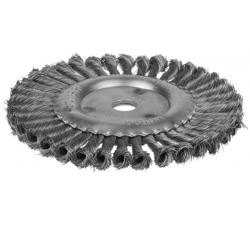 35120-200 Щетка дисковая для УШМ STAYER,жгутированная стальная проволока  0,5мм, 200мм х 22мм