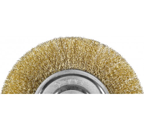35187-150_z01 Щетка дисковая для УШМ ЗУБР витая стальная латунированна проволока 0,3мм, 150мм х 22мм