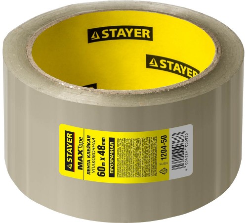 Клейкая лента STAYER Max Tape 48 мм, 60 м, 45 мкм, прозрачная 1204-50