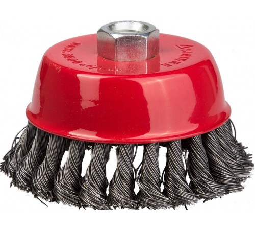 35128-080_ z01 Щетка чашечная для УШМ STAYER PROFESSIONAL, жгут. стальная проволока 0,5мм, 80ммхМ14