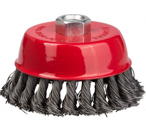 35128-100_ z01 Щетка чашечная для УШМ STAYER PROFESSIONAL, жгут. стальная проволока 0,5мм, 100ммхМ14