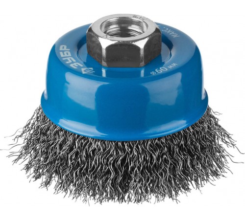 35261-060_z02 Щетка чашечная для УШМ ЗУБР ПРОФЕССИОНАЛ, витая стальная проволока 0,3мм, 60ммхМ14