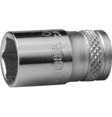 27815-10_z01 Торцовая головка KRAFTOOL INDASTRIE QUALITAT хромосатинированная 1/4, Cr-V, FLANK, 10мм