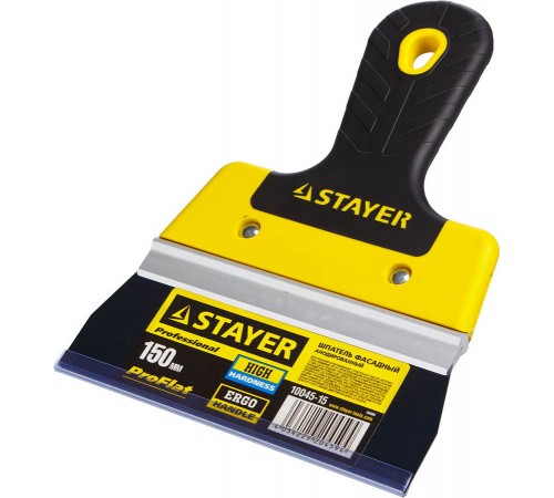 10045-15 Шпатель STAYER PROFLAT фасадный, анодированный 150 мм, 2к ручка