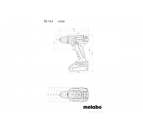 Дрель-шуруповерт аккумуляторная METABO с набором оснастки BS 14,4 602206880