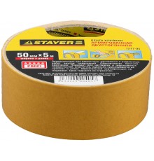 1217-05 Лента клейкая STAYER PROFI двусторонняя на тканевой основе, 50мм х 5м