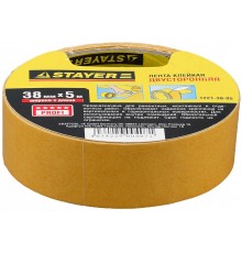 1221-38-05 Лента клейкая STAYER MASTER двусторонняя на полипропиленовой основе, 38мм х 5м