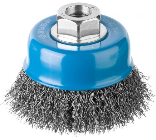 35261-075_z02 Щетка чашечная для УШМ ЗУБР ПРОФЕССИОНАЛ, витая стальная проволока 0,3мм, 75ммхМ14