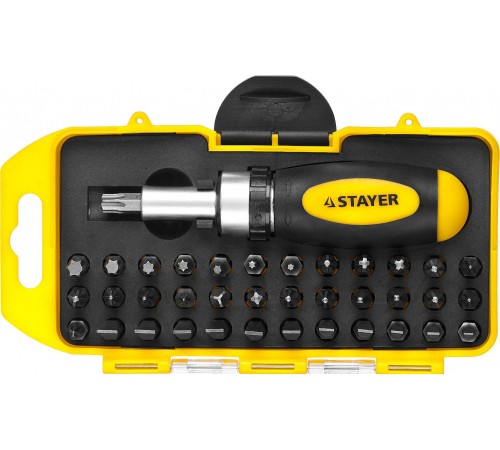 2557-H38 Compact-38 набор STAYER::реверсивная отвертка с насадками 38 шт