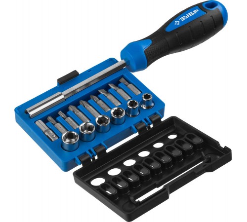 25216 Набор ЗУБР Професионал-Б16: отвертка-битодержатель с насадками 16 шт