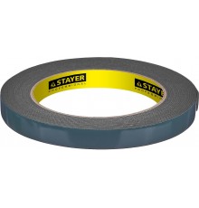 12233-12-05 Двухсторонняя клейкая лента на вспененной основе STAYER "PROFESSIONAL", черная,12мм х 5м