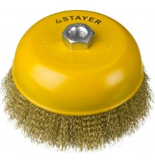 35125-150 Щетка чашечная для УШМ STAYER PROFESSIONAL, витая стальная проволока 0,3мм, 150ммхМ14