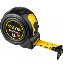 3410-05-25_z02 Рулетка STAYER BlackMax 5м/25мм в ударостойком корпусе с двумя фиксаторами