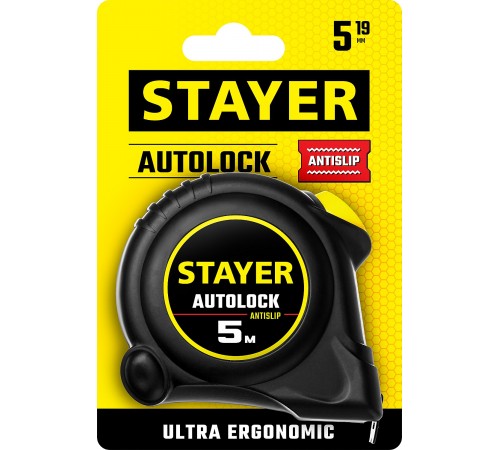 2-34126-05-19_z02 Рулетка с автостопом STAYER AutoLock 5мх19мм