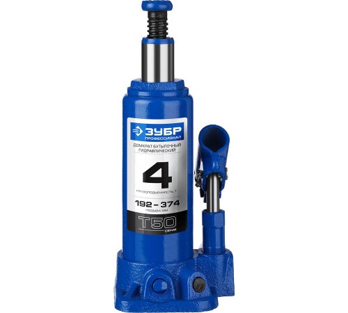 43060-4_z01 Домкрат ЗУБР 4 т бутылочный гидравлический Профессионал 292-374мм