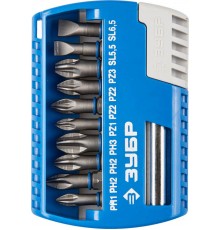 26050-Н11 Набор ЗУБР 11 пред.: биты с магнитным адаптером, Сr-Mo