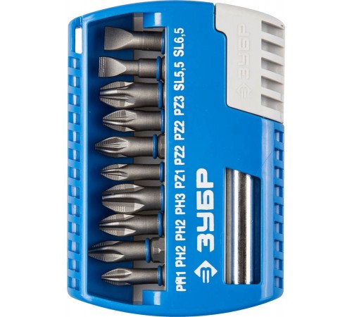 26050-Н11 Набор ЗУБР 11 пред.: биты с магнитным адаптером, Сr-Mo